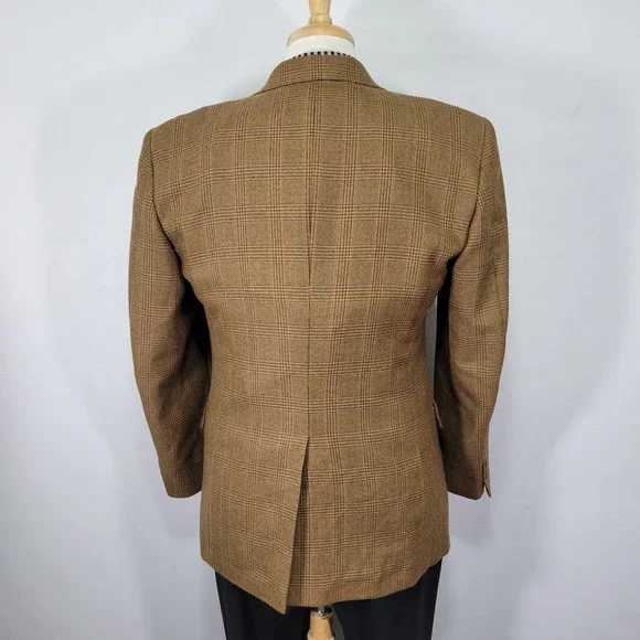 Irvine Park Men's Tweed Sport Coat Blazer Two‎ Button Brown Plaid Multicolor 40R